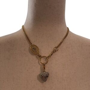 Gold Heart Pendant Necklace Juicy Couture Y2K